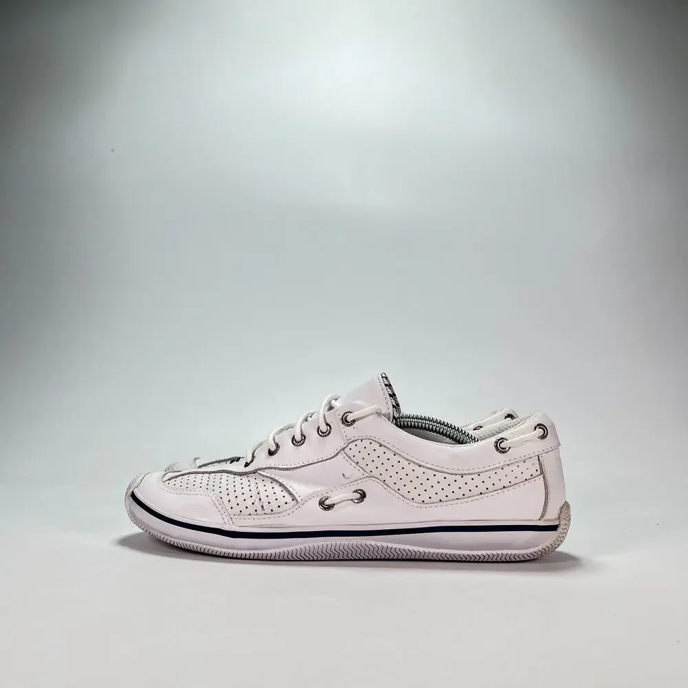 Sperry Top-Sider White Nautical Leather Casual Classic Boat Shoes Women's Sz 9.5